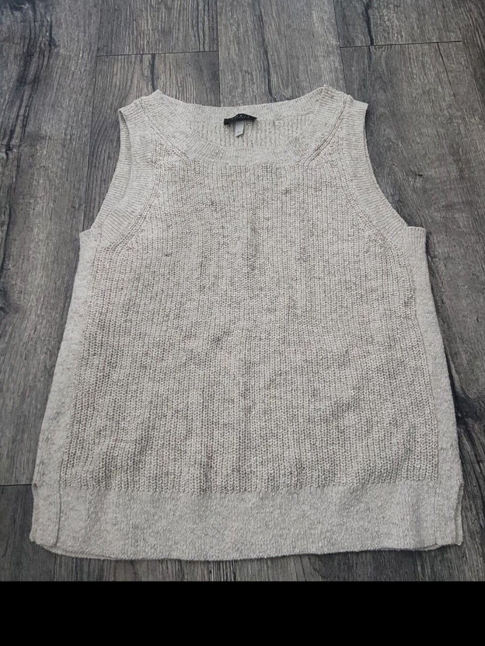Forte Cashmere Light Beige Knit Sleeveless Tank